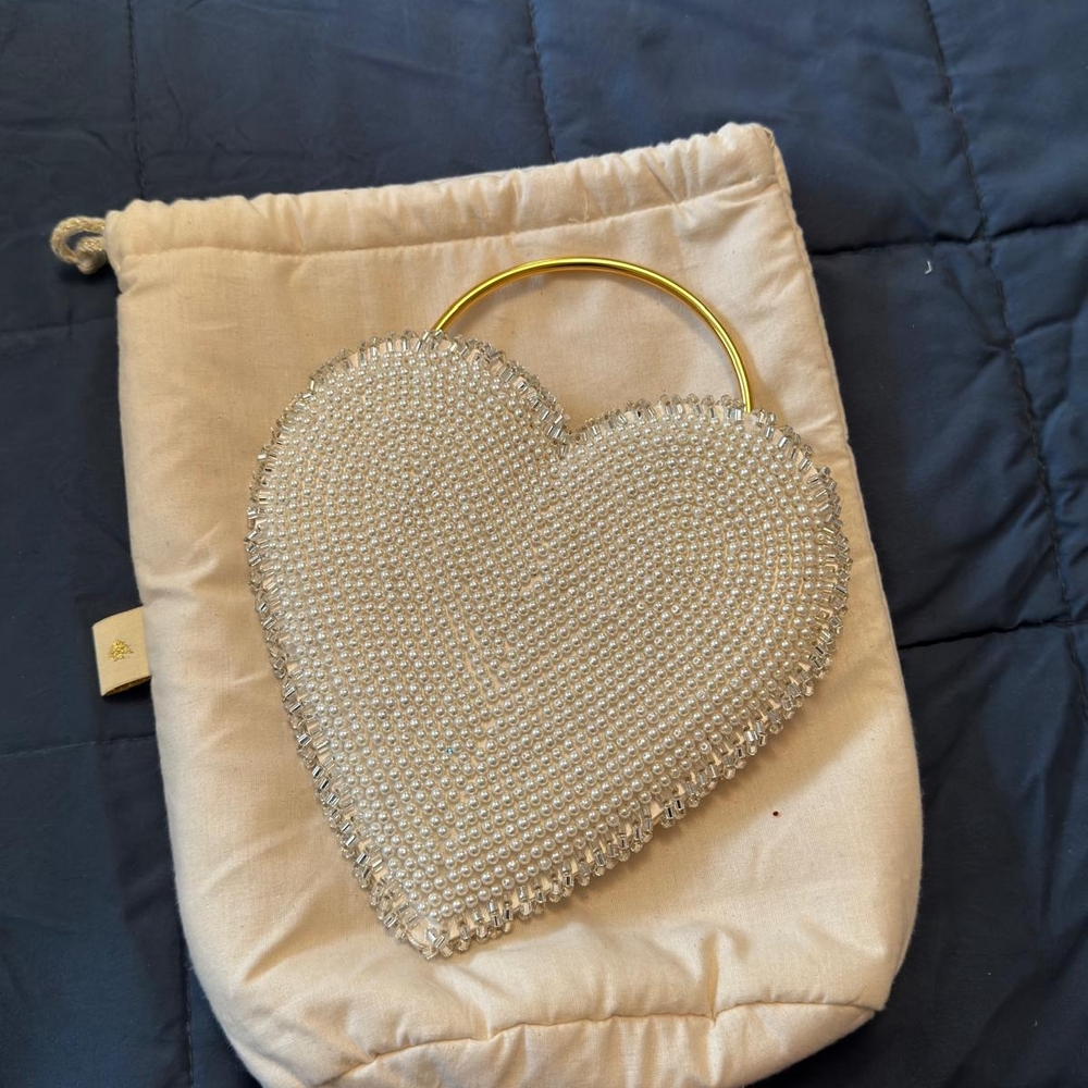 Silver Quilted Heart Wristlet